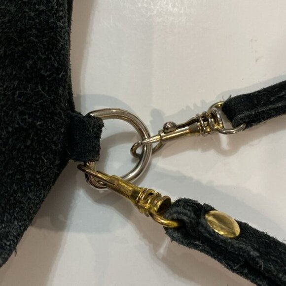 Vintage Black Studded Fringe Crossbody Suede Bag - Picture 9 of 14